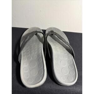 Vionic Wave Gray Flip-Flop Sandals Men’s Comfort Orthopedic Size 12 Slide- On